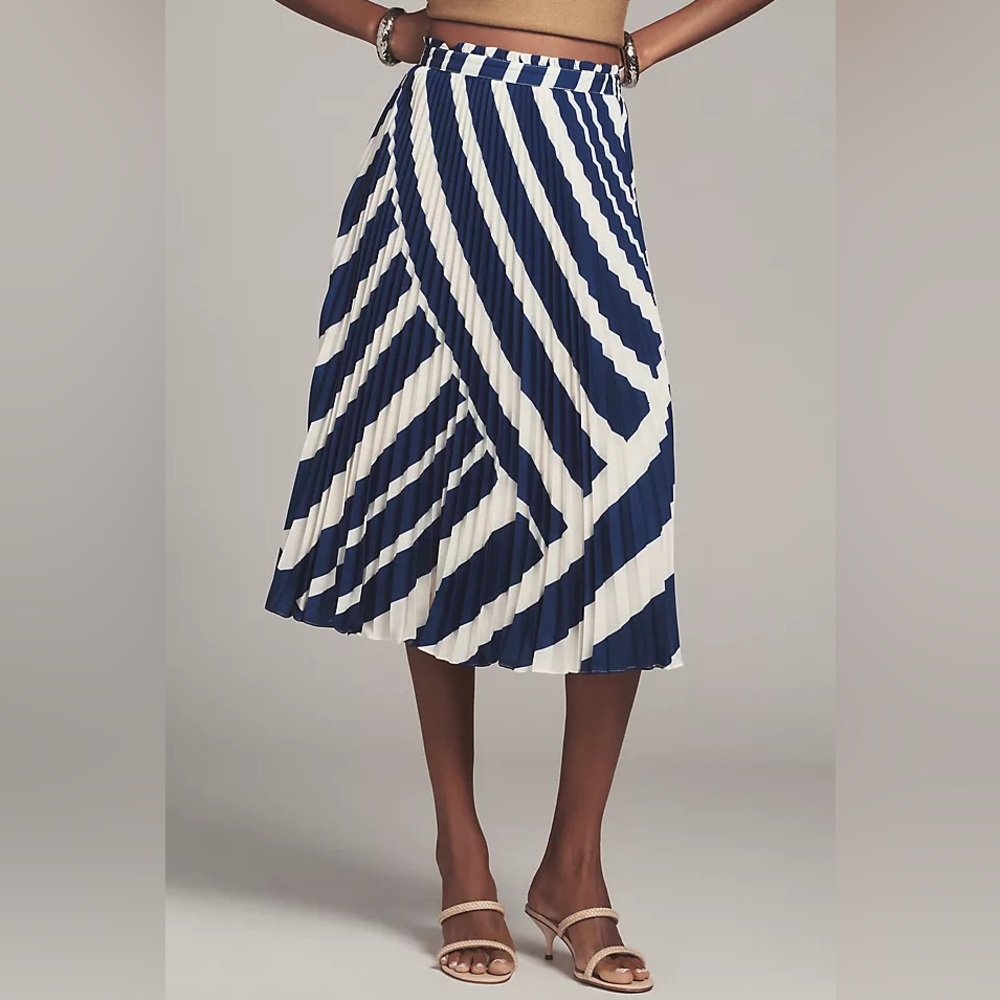Anthropologie Women's the Valerie Pleated Midi Skirt by Maeve Size M
